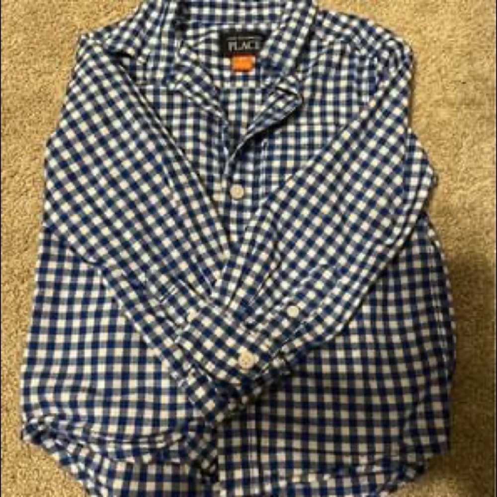 Size 2T Blue and White Long Sleeve button up